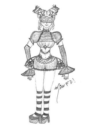 Miss FD - Masquerade - Butterfly Outfit Sketch