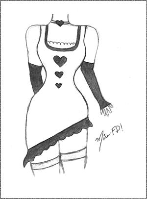 Heart Your Desire - latex dress sketch