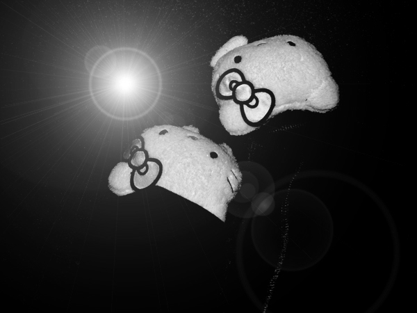Miss FD's fluffy Hello Kitty slippers